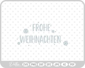 Frohe Weihnachten Christmas Script Snowflakes SVG PNG DXF – Cricut Silhouette Cutting File