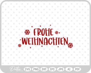 Frohe Weihnachten Christmas Script Snowflakes SVG PNG DXF – Cricut Silhouette Cutting File