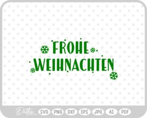 Frohe Weihnachten Christmas Script Snowflakes SVG PNG DXF – Cricut Silhouette Cutting File