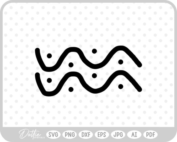 Wavy Lines With Dots SVG PNG DXF – Cricut Silhouette Cutting File