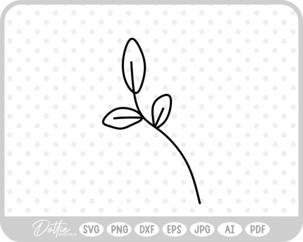 Branch Hand Drawn Doodle Sketch Botanical Floral SVG PNG DXF – Cricut Silhouette Cutting File