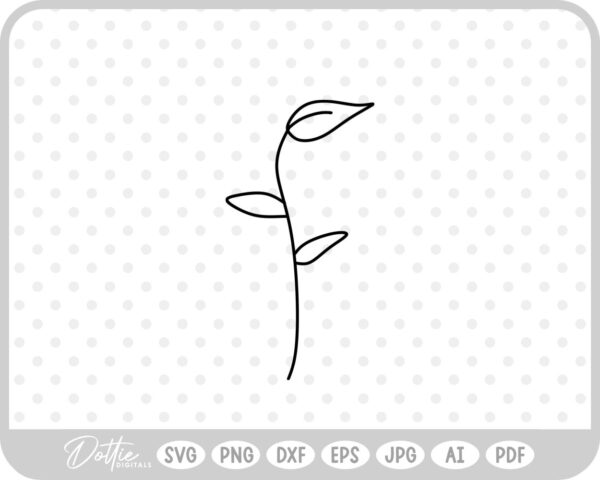 Branch Hand Drawn Doodle Sketch Botanical Floral SVG PNG DXF – Cricut Silhouette Cutting File