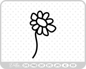 Hand Drawn Flowers Sketch Style Lines SVG PNG DXF – Cricut Silhouette Cutting File