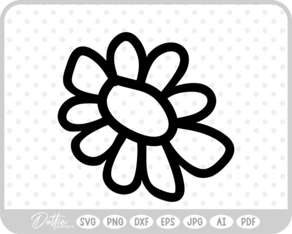 Wildflower Hand Drawn Doodle Sketch Botanical Floral SVG PNG DXF – Cricut Silhouette Cutting File