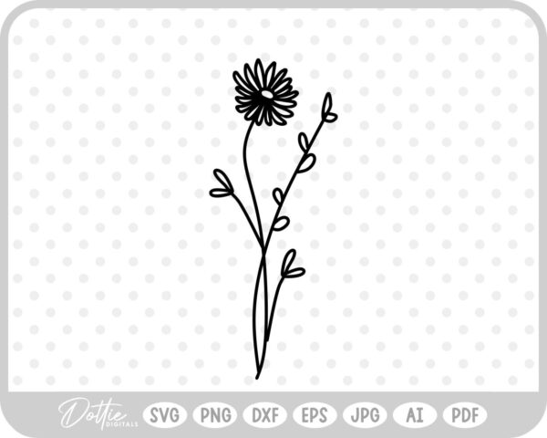 Hand Drawn Flowers Sketch Style Lines SVG PNG DXF – Cricut Silhouette Cutting File