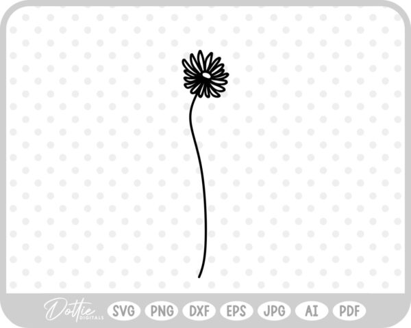 Wildflower Hand Drawn Doodle Sketch Botanical Floral SVG PNG DXF – Cricut Silhouette Cutting File