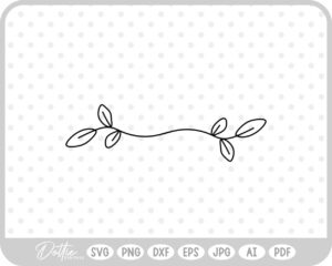 Hand Drawn Vine Leaves Sketch Style Lines SVG PNG DXF – Cricut Silhouette Cutting File