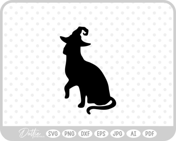 Halloween Witch Cats Fall Hat SVG PNG DXF – Cricut Silhouette Cutting File