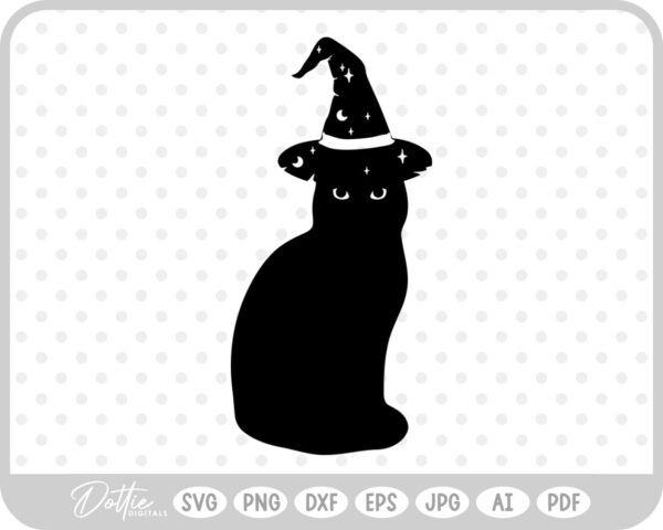 Halloween Witch Cats Fall Hat SVG PNG DXF – Cricut Silhouette Cutting File