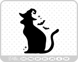 Halloween Witch Cats Fall Hat SVG PNG DXF – Cricut Silhouette Cutting File