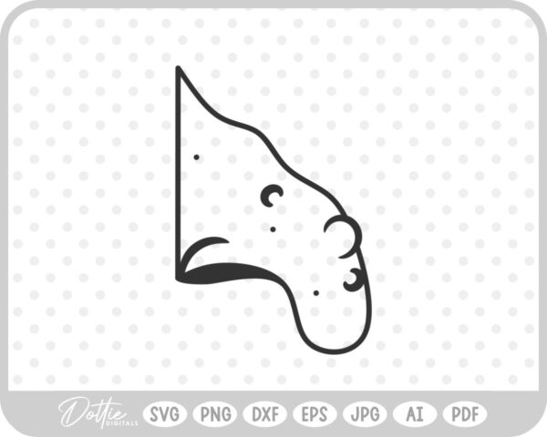 Witch Nose Warts Halloween Line Drawing  SVG PNG DXF – Cricut Silhouette Cutting File