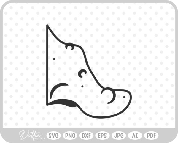 Witch Nose Warts Halloween Line Drawing  SVG PNG DXF – Cricut Silhouette Cutting File