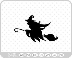Witch Broomstick Hat Halloween SVG PNG DXF – Cricut Silhouette Cutting File