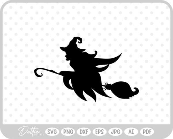 Witch Broomstick Hat Halloween SVG PNG DXF – Cricut Silhouette Cutting File