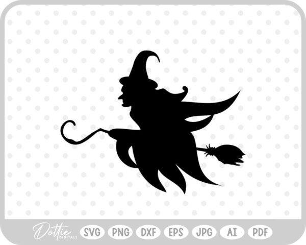 Witch Broomstick Hat Halloween SVG PNG DXF – Cricut Silhouette Cutting File