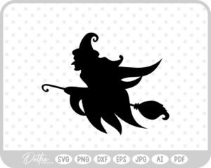 Witch Broomstick Hat Halloween SVG PNG DXF – Cricut Silhouette Cutting File