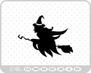 Witch Broomstick Hat Halloween SVG PNG DXF – Cricut Silhouette Cutting File
