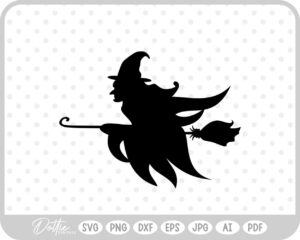 Witch Broomstick Hat Halloween SVG PNG DXF – Cricut Silhouette Cutting File