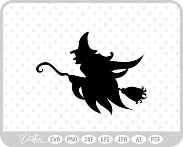 Witch Broomstick SVG PNG DXF – Cricut Silhouette Cutting File
