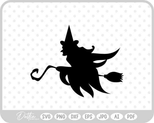 Witch Broomstick Halloween SVG PNG DXF – Cricut Silhouette Cutting File