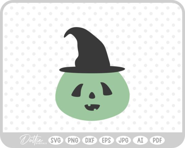 Pumpkin Jack o Lantern Witch Hat Halloween Autumn Fall SVG PNG DXF – Cricut Silhouette Cutting File