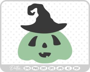 Pumpkin Jack o Lantern Witch Hat Halloween Autumn Fall SVG PNG DXF – Cricut Silhouette Cutting File
