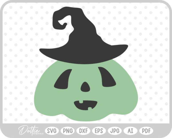 Pumpkin Jack o Lantern Witch Hat Halloween Autumn Fall SVG PNG DXF – Cricut Silhouette Cutting File
