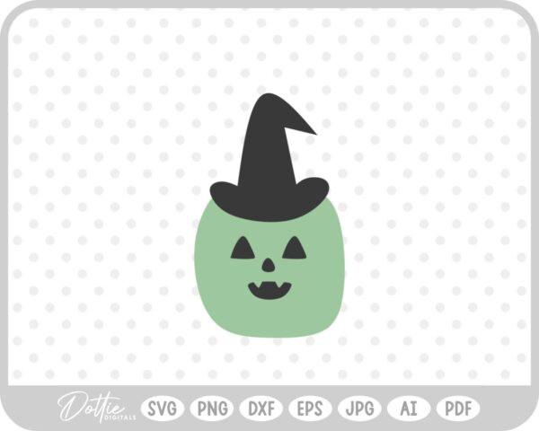 Pumpkin Jack o Lantern Witch Hat Halloween Autumn Fall SVG PNG DXF – Cricut Silhouette Cutting File