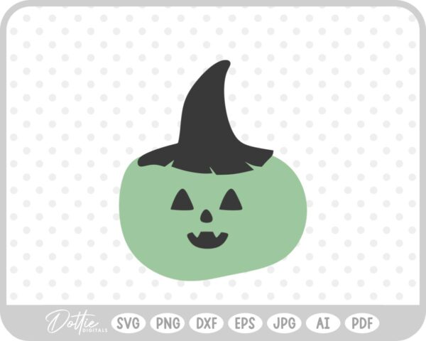 Pumpkin Jack o Lantern Witch Hat Halloween Autumn Fall SVG PNG DXF – Cricut Silhouette Cutting File