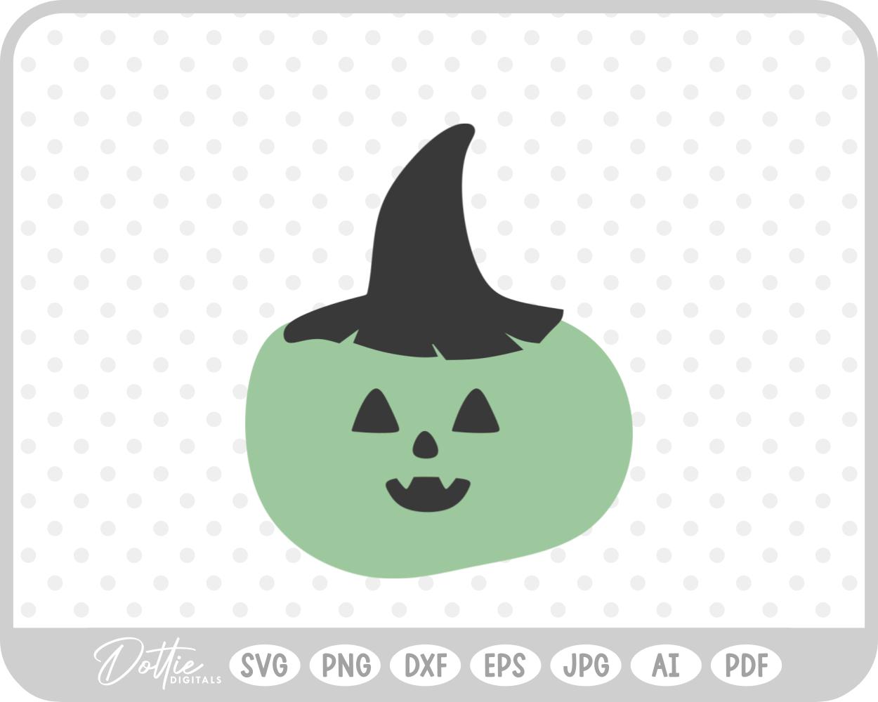 Pumpkin Jack o Lantern Witch Hat Halloween Autumn Fall SVG PNG DXF – Cricut Silhouette Cutting File