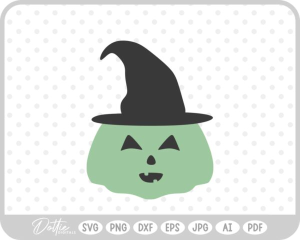 Pumpkin Jack o Lantern Witch Hat Halloween Autumn Fall SVG PNG DXF – Cricut Silhouette Cutting File