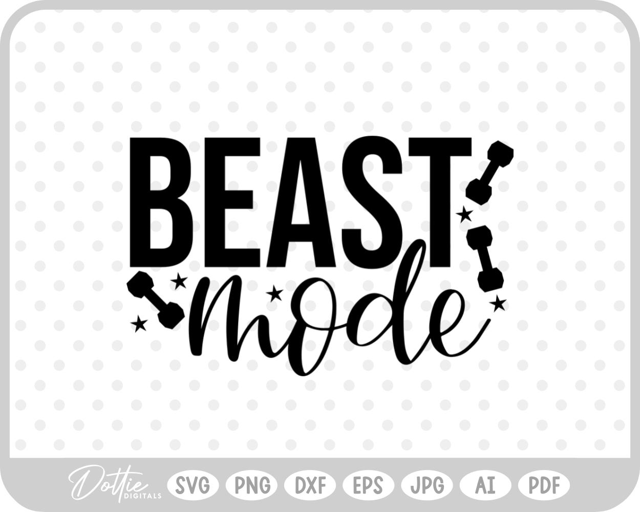 Beast Mode Quote Weights Gym Dumbbell Fitness Weightlifting SVG PNG DXF – Cricut Silhouette Cutting File