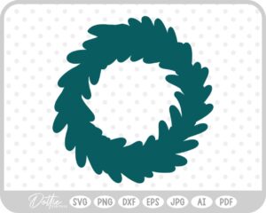Festive Christmas Wreath Bow Bells Winter SVG PNG DXF – Cricut Silhouette Cutting File