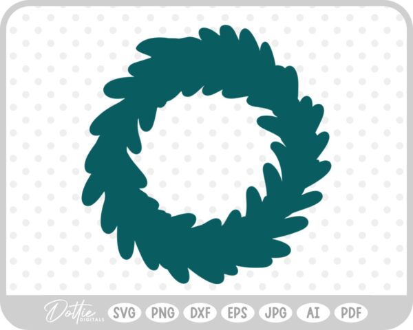 Festive Christmas Wreath Bow Bells Winter SVG PNG DXF – Cricut Silhouette Cutting File
