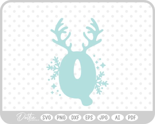 Q Festive Christmas Alphabet Letter Antler Santa SVG PNG DXF – Cricut Silhouette Cutting File