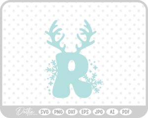 R Festive Christmas Alphabet Letter Antler Santa SVG PNG DXF – Cricut Silhouette Cutting File