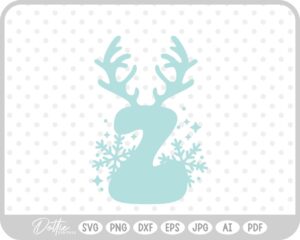 Z Festive Christmas Alphabet Letter Antler Santa SVG PNG DXF – Cricut Silhouette Cutting File