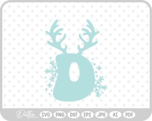 D Festive Christmas Alphabet Letter Antler Santa SVG PNG DXF – Cricut Silhouette Cutting File