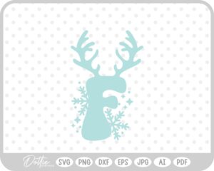 F Festive Christmas Alphabet Letter Antler Santa SVG PNG DXF – Cricut Silhouette Cutting File