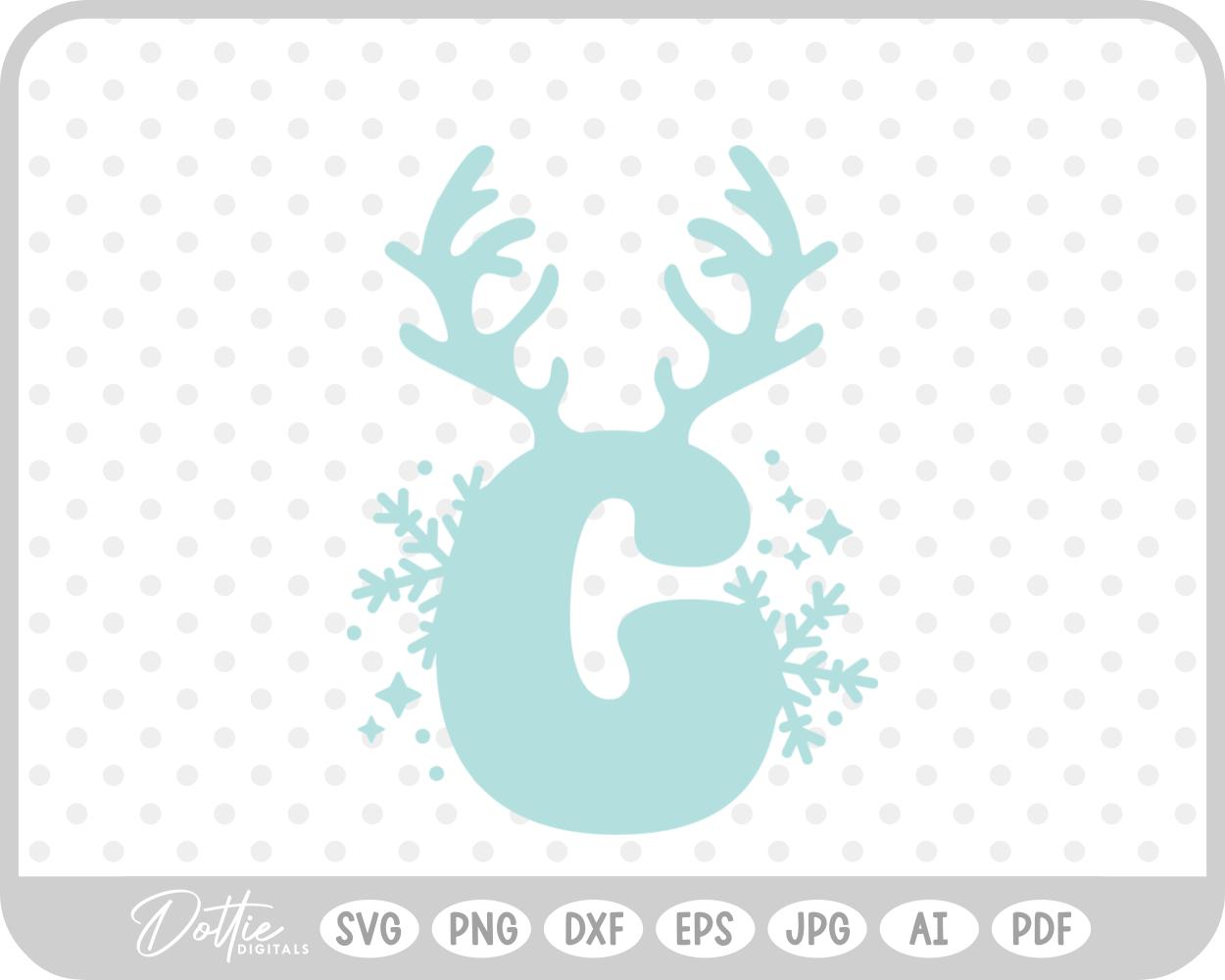 G Festive Christmas Alphabet Letter Antler Santa SVG PNG DXF – Cricut Silhouette Cutting File