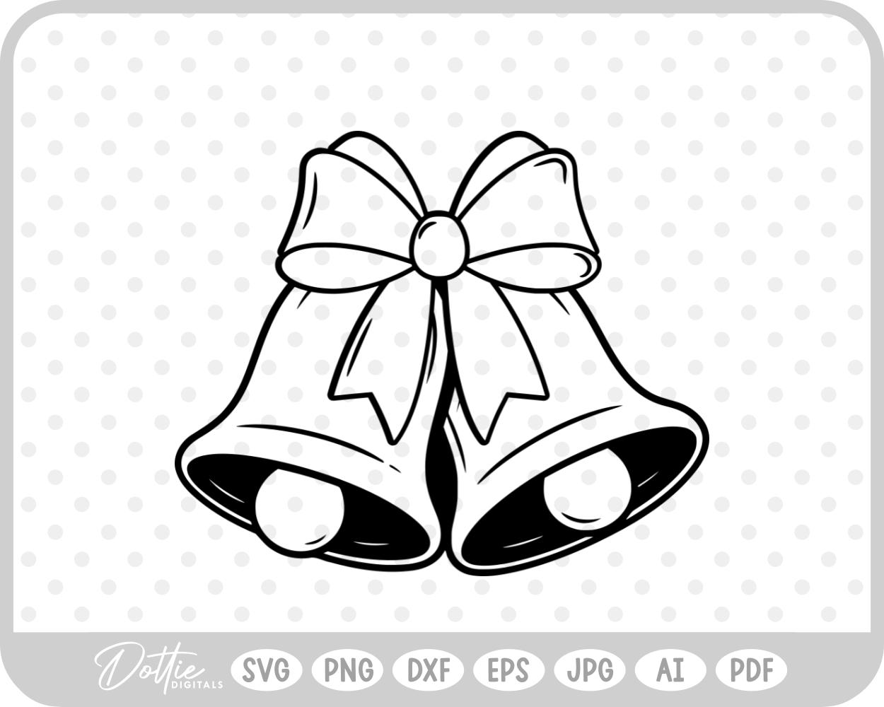 Bells Christmas Wedding Bell Sleigh SVG PNG DXF – Cricut Silhouette Cutting File
