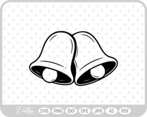 Bells Christmas Wedding Bell Sleigh SVG PNG DXF – Cricut Silhouette Cutting File
