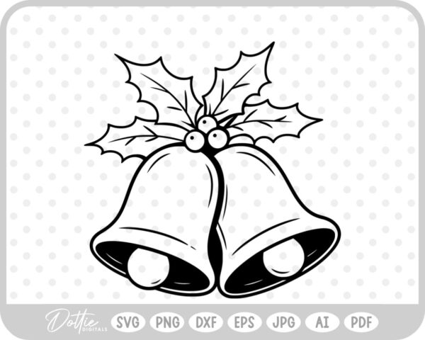 Bells Christmas Wedding Bell Sleigh SVG PNG DXF – Cricut Silhouette Cutting File