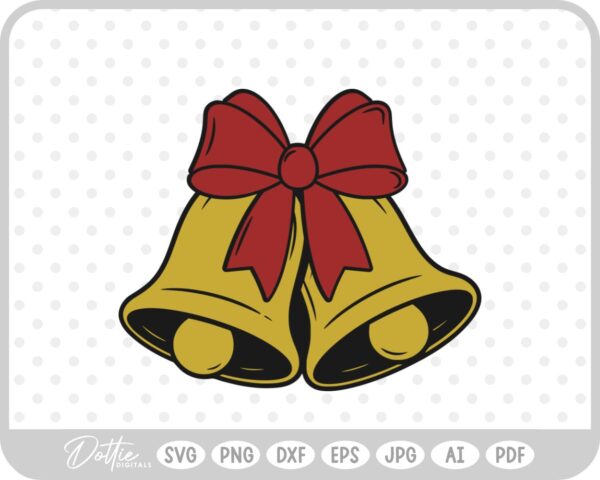 Bells Christmas Wedding Bell Sleigh SVG PNG DXF – Cricut Silhouette Cutting File