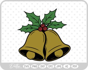 Bells Christmas Wedding Bell Sleigh SVG PNG DXF – Cricut Silhouette Cutting File