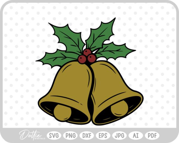 Bells Christmas Wedding Bell Sleigh SVG PNG DXF – Cricut Silhouette Cutting File