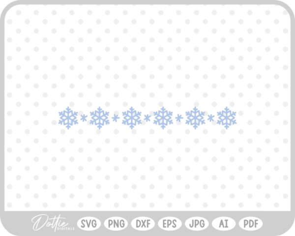 Snowflakes Snow Christmas Festive Under Line SVG PNG DXF – Cricut Silhouette Cutting File