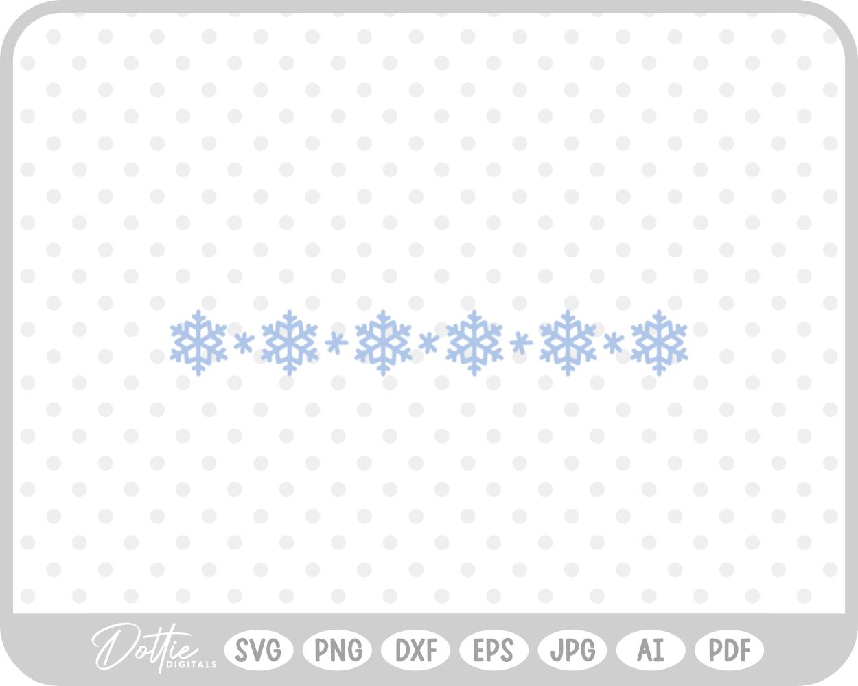 Snowflakes Snow Christmas Festive Under Line SVG PNG DXF – Cricut Silhouette Cutting File