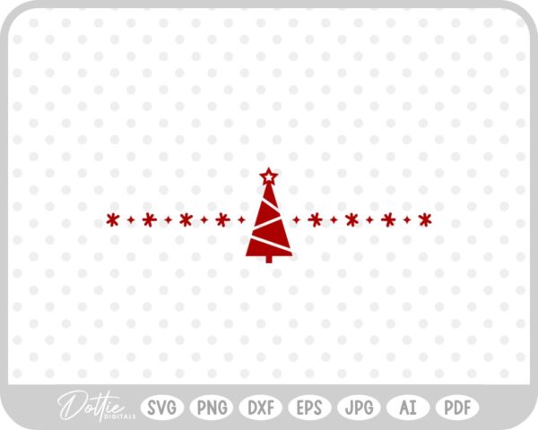 Christmas Tree Sparkle Star Festive Under Line SVG PNG DXF – Cricut Silhouette Cutting File