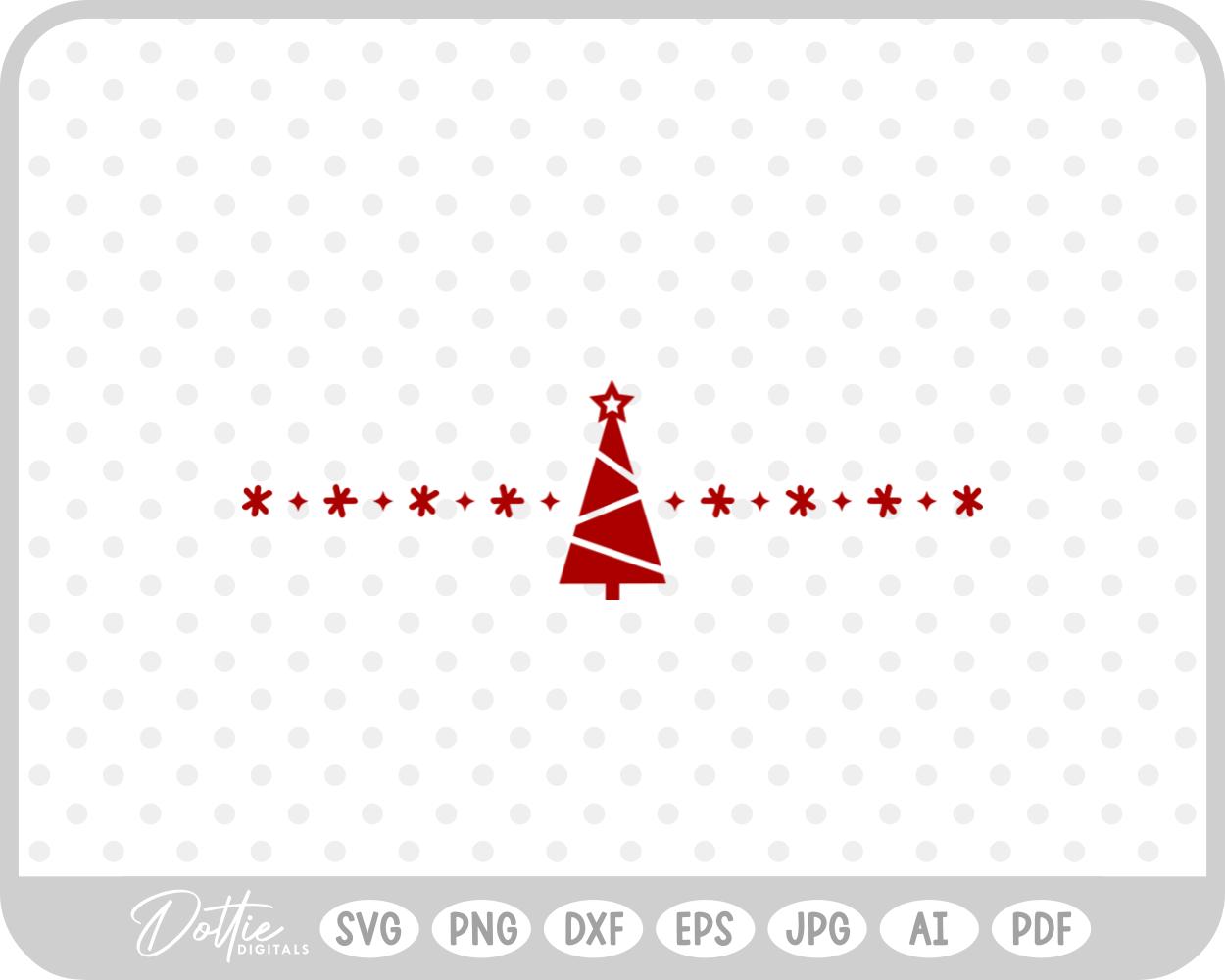 Christmas Tree Sparkle Star Festive Under Line SVG PNG DXF – Cricut Silhouette Cutting File